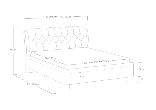 Кровать Olivia со стразами